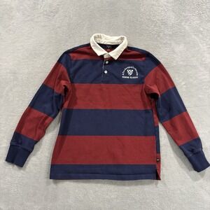 Rowing Blazers Polo Rugby Shirt Long Sleeve Men M Red Blue Stripe Vintage Y2K